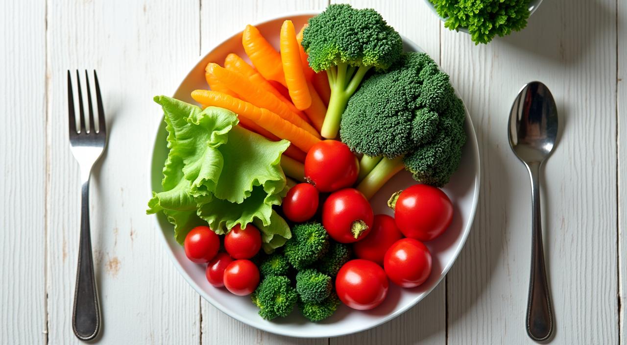 Assiette saine avec des légumes frais symbolisant la nutrition personnalisée